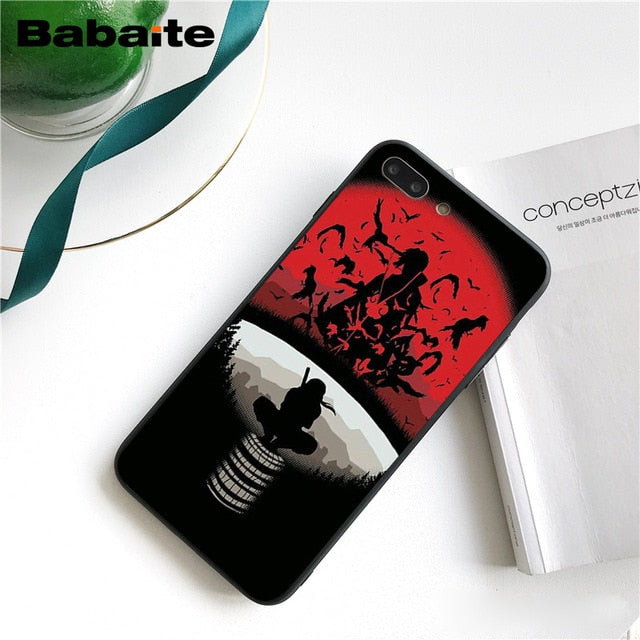 Babaite Naruto Itachi Uchiha Japanese Pattern TPU Soft Phone Case for iPhone 8 7 6 6S Plus 5 5S SE XR X XS MAX Coque Shell