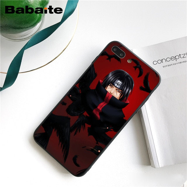 Babaite Naruto Itachi Uchiha Japanese Pattern TPU Soft Phone Case for iPhone 8 7 6 6S Plus 5 5S SE XR X XS MAX Coque Shell