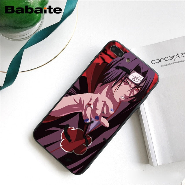 Babaite Naruto Itachi Uchiha Japanese Pattern TPU Soft Phone Case for iPhone 8 7 6 6S Plus 5 5S SE XR X XS MAX Coque Shell