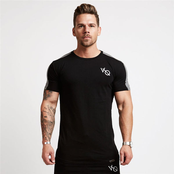 Vanquish FitnesS Brand T-Shirt Fitness Slim fit Shirts Crossfit Short sleeve Cotton clothes Fashion Leisure O-Neck printed Tee
