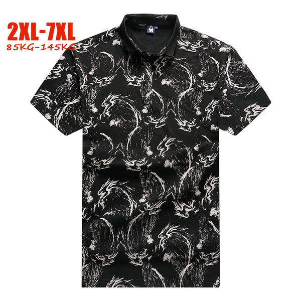 New vintage polo shirt men 5XL 6XL 7XL plus size men polo shirt summer casual loose short sleeve polo shirts big men